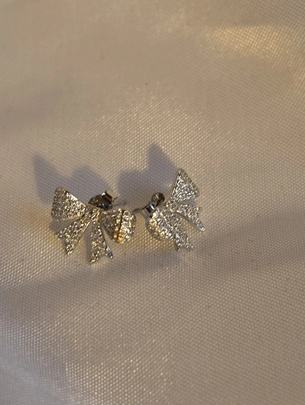 925 Silver .75CTW Moissanite Sparkling Bow Stud Earrings
